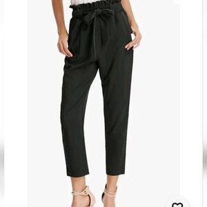 Grace Karin Women's High Waisted Paperbag Pants Tie Belt Pockets Slim Fit Size M